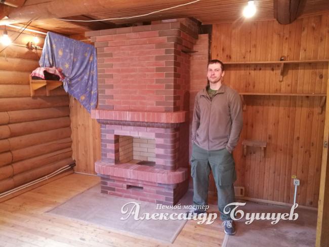 Фото банной печи с камином