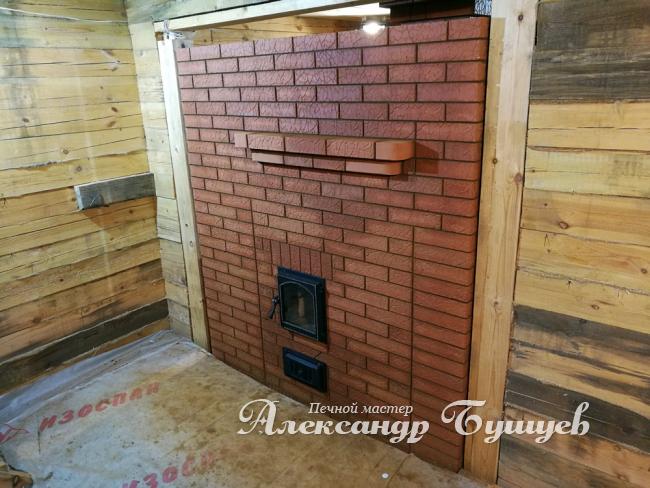 банная печь по белому 4 на 4 кирпича